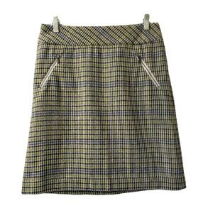 Talbots Tweed Skirt, Wool Blend, Size 6, Lined, Front Pockets, Houndstooth